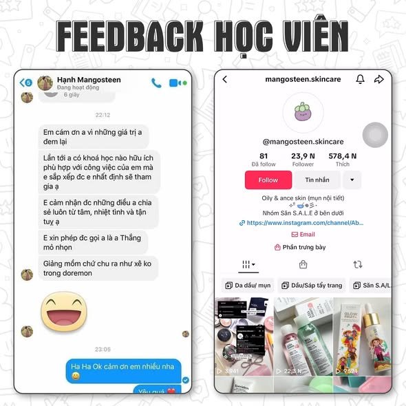 Feedback học viên Mangosteen Skincare